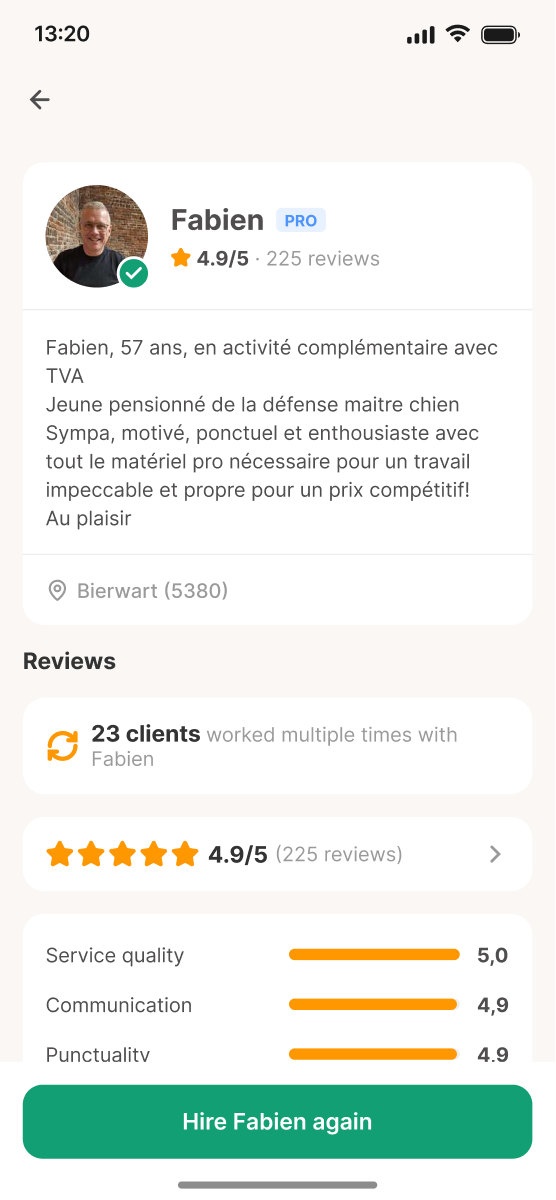 Recurrency — service provider profile